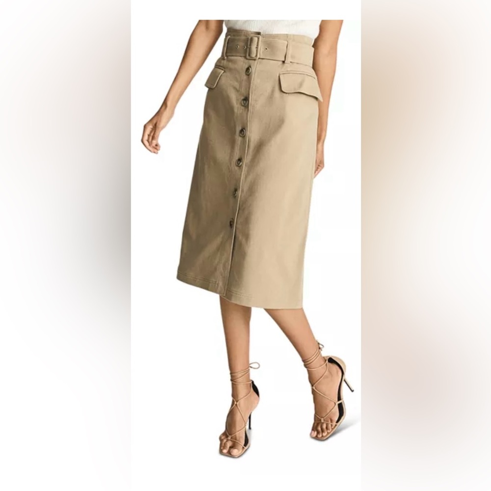 Reiss Carrie Belted Midi Skirt Size UK 6 / US 2 NWT